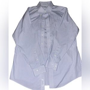 Brooks Brothers Button Down 16-1/2&4/5 Checkered Plaid Blue and White
